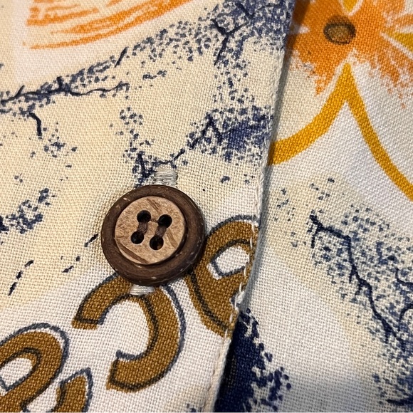 Colo Wear Hawaiian Classics Shirt Short Sleeve Button Down Yellow Blue Men Large - Picture 13 of 13